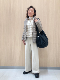 Фланелевая рубашка Uniqlo в клетку 1159854248 (Молочный M)