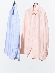 Рубашка Uniqlo в полоску 1159854261 (Голубой XXL)