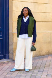 Рубашка Uniqlo в полоску 1159854261 (Голубой XXL)