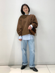 Рубашка Uniqlo в полоску 1159854261 (Голубой XXL)