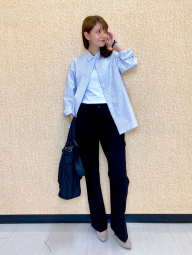 Рубашка Uniqlo в полоску 1159854261 (Голубой XXL)