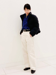 Фланелевая рубашка Uniqlo в клетку 1159854263 (Синий S)