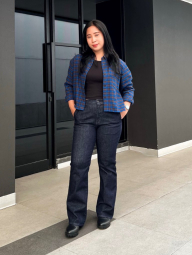 Фланелевая рубашка Uniqlo в клетку 1159854263 (Синий S)