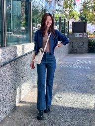 Фланелевая рубашка Uniqlo в клетку 1159854263 (Синий S)