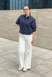 Хлопковая рубашка UNIQLO 1159854266 (Синий XXL)