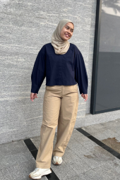 Хлопковая рубашка UNIQLO 1159854266 (Синий XXL)