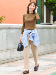 Хлопковая рубашка UNIQLO в полоску 1159854270 (Голубой L)