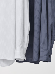 Рубашка UNIQLO в полоску 1159854450 (Серый S)