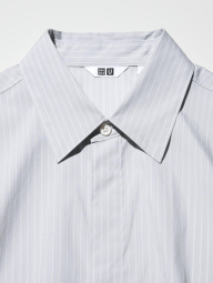 Рубашка UNIQLO в полоску 1159854450 (Серый S)