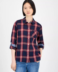 Жіноча сорочка Tommy Hilfiger в клітинку 1159854650 (Синій/Червоний S)