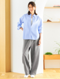 Рубашка Uniqlo в полоску 1159854874 (Голубой M)