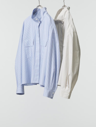 Рубашка Uniqlo в полоску 1159857830 (Голубой XL)