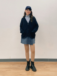 Рубашка Uniqlo в полоску 1159857830 (Голубой XL)