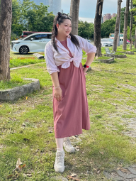 Рубашка Uniqlo в полоску 1159855146 (Розовый M)