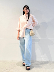 Рубашка Uniqlo в полоску 1159855146 (Розовый M)