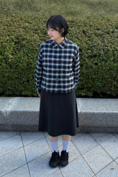 Фланелевая рубашка Uniqlo в клетку 1159855791 (Черный M)