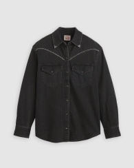 Женская джинсовая рубашка Levi's со стразами 1159856491 (Черный S)