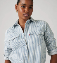 Женская джинсовая рубашка Levi's с принтом 1159857897 (Голубой XS)