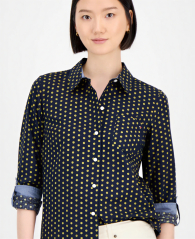 Женская рубашка Tommy Hilfiger с принтом 1159858572 (Синий L)