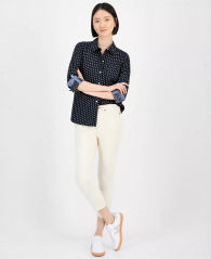 Женская рубашка Tommy Hilfiger с принтом 1159858572 (Синий L)