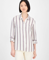 Женская рубашка Tommy Hilfiger в полоску 1159858647 (Молочный S)