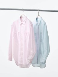 Рубашка оверсайз Uniqlo в полоску 1159860578 (Голубой M)