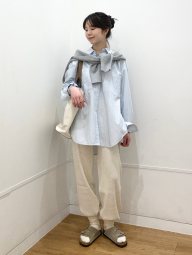 Рубашка оверсайз Uniqlo в полоску 1159860578 (Голубой M)