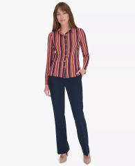 Женская эластичная рубашка Tommy Hilfiger в полоску 1159860622 (Красный XS)