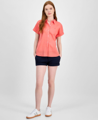Женская рубашка с короткими рукавами Tommy Hilfiger 1159861706 (Оранжевый S)