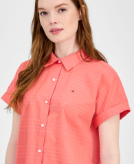 Женская рубашка с короткими рукавами Tommy Hilfiger 1159861706 (Оранжевый S)