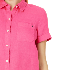 Женская легкая рубашка с коротким рукавом Tommy Hilfiger 1159862241 (Розовый M)