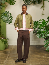 Укороченная рубашка свободного кроя JW ANDERSON UNIQLO в клетку 1159862428 (Розовый S)
