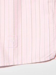 Укороченная рубашка свободного кроя JW Anderson Uniqlo в полоску 1159863176 (Розовый XL)