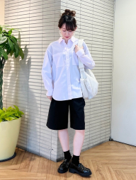 Рубашка оверсайз Uniqlo 1159864379 (Белый M)