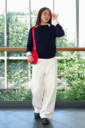 Укороченная рубашка свободного кроя JW Anderson Uniqlo в полоску 1159923002 (Бежевый XL)