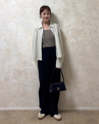 Укороченная рубашка свободного кроя JW Anderson Uniqlo в полоску 1159923002 (Бежевый XL)