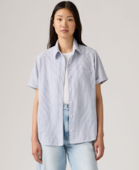 Женская рубашка Levi's с коротким рукавом 1160025631 (Белый/Голубой L)