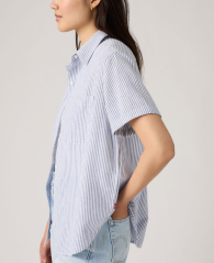 Женская рубашка Levi's с коротким рукавом 1160025631 (Белый/Голубой L)