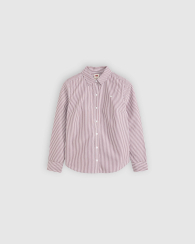 Женская хлопковая рубашка Levi's в полоску 1160620513 (Белый/Коричневый XS)