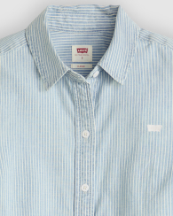 Женская хлопковая рубашка Levi's в полоску 1162658248 (Белый/Голубой XL)