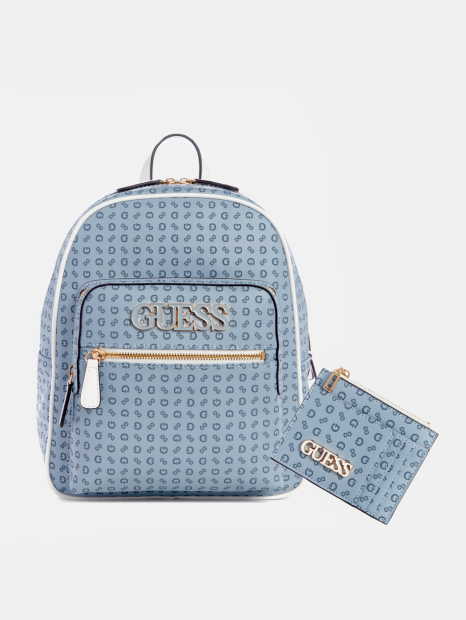 Стильный женский набор GUESS рюкзак и картхолдер 1159845102 (Голубой One Size)