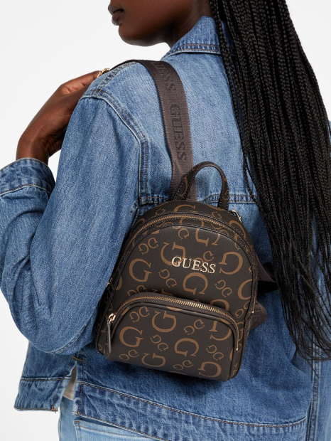 Женский рюкзак Eldoria GUESS с логотипом 1159845510 (Коричневый One Size)
