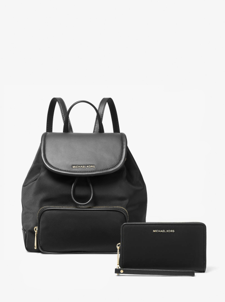 Жіночий набір в подарунковій коробці Michael Kors рюкзак та гаманець 1159845511 (Чорний One Size)