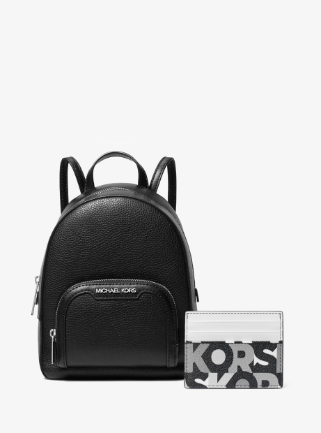 Жіночий набір у подарунковій коробці Michael Kors шкіряний рюкзак та картхолдер 1159845817 (Чорний One Size)