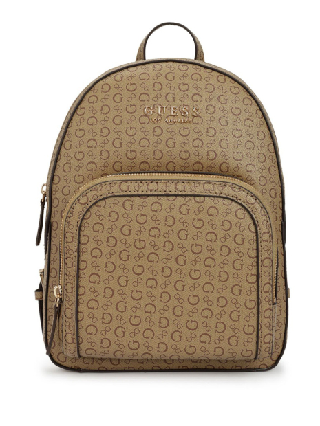 Женский рюкзак Saffron GUESS из экокожи с принтом 1159846241 (Коричневый One Size)