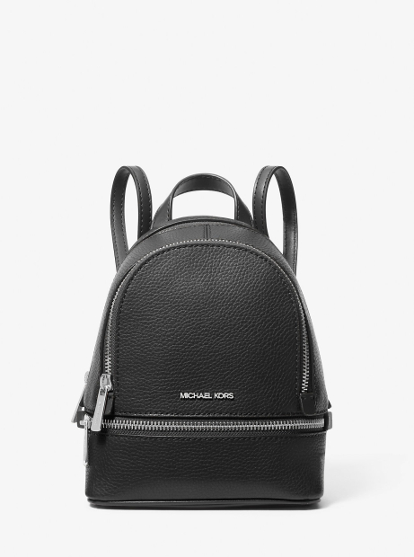 Маленький жіночий рюкзак Rhea Michael Kors з натуральної шкіри 1159847671 (Чорний One size)