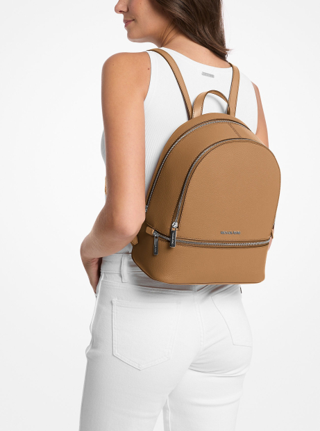 Стильный кожаный женский рюкзак Rhea Michael Kors 1159849273 (Бежевый One size)