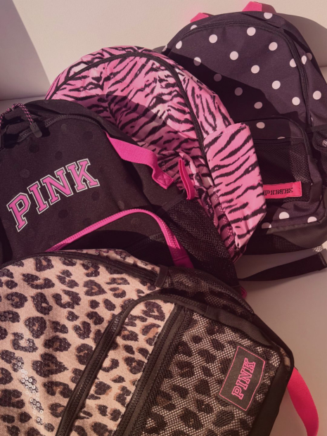 Большой рюкзак Victoria's Secret PINK с принтом и пайетками 1162788628 (Леопардовый One size)