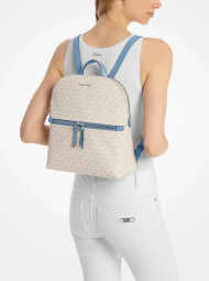 Стильний жіночий рюкзак Michael Kors з логотипом 1159844640 (Молочний/Блакитний One size)
