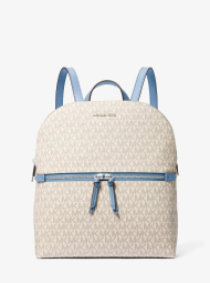 Стильний жіночий рюкзак Michael Kors з логотипом 1159844640 (Молочний/Блакитний One size)